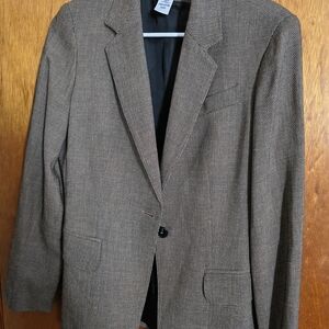 Jones New York Herringbone Brown Blazer